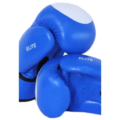 Guantes de kárate de contacto 100% cuero azul - 4