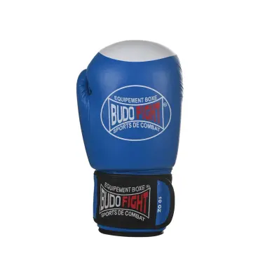 Guantes de kárate de contacto 100% cuero azul - 5