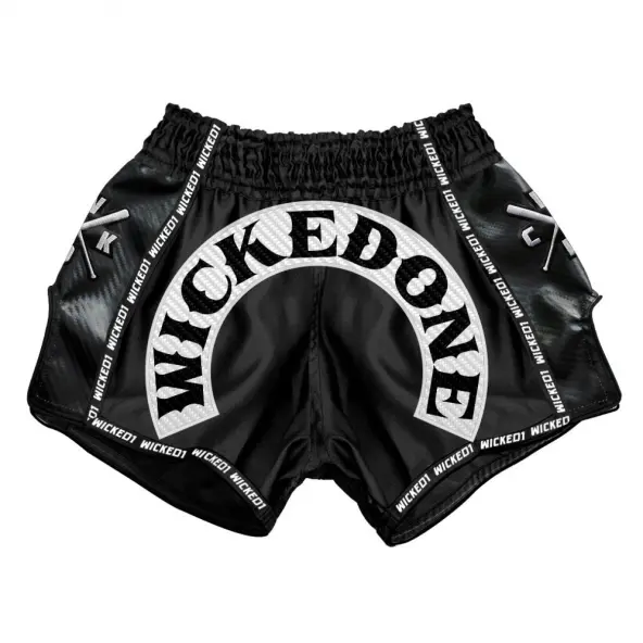 Short de boxeo tailandés WickedOne Rowdy negro