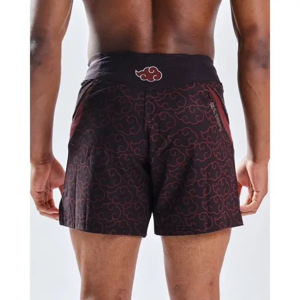 Short MMA Ajustado Naruto x Elion Akatsuki Negro/Burdeos