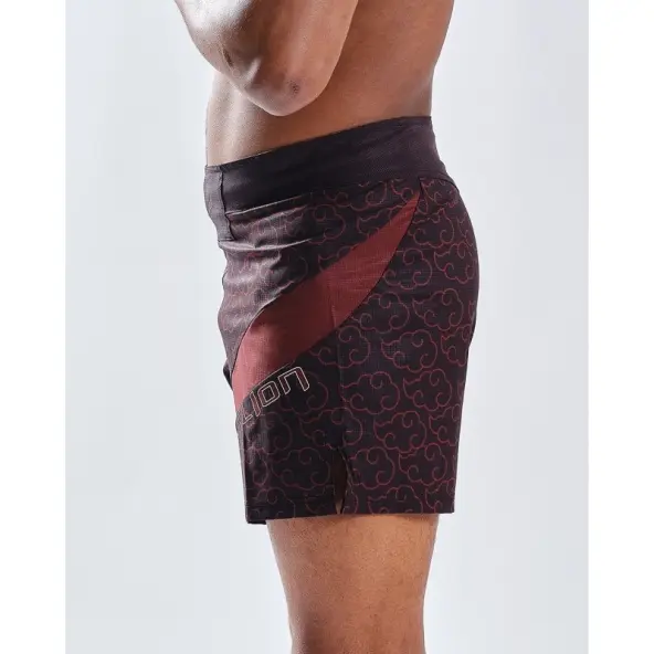 Short MMA Ajustado Naruto x Elion Akatsuki Negro/Burdeos