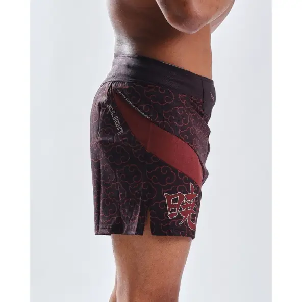 Short MMA Ajustado Naruto x Elion Akatsuki Negro/Burdeos