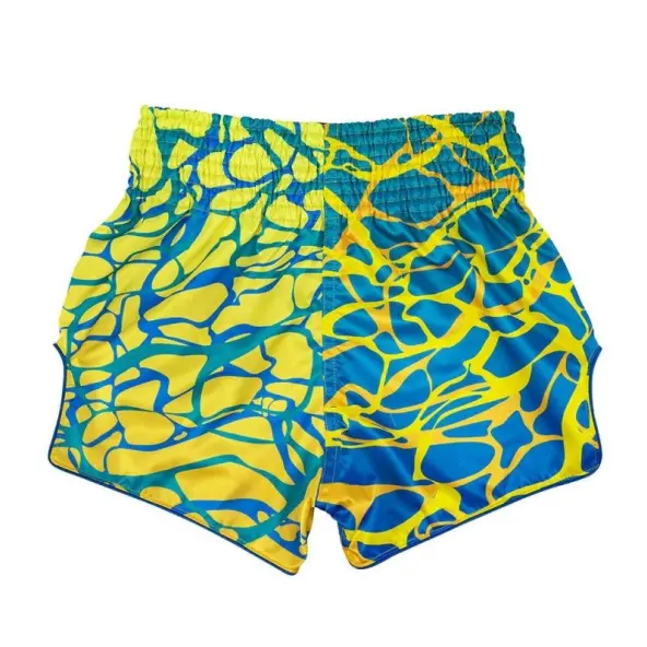 Short boxeo tailandés Fairtex BS1927 Magma Amarillo/Azul