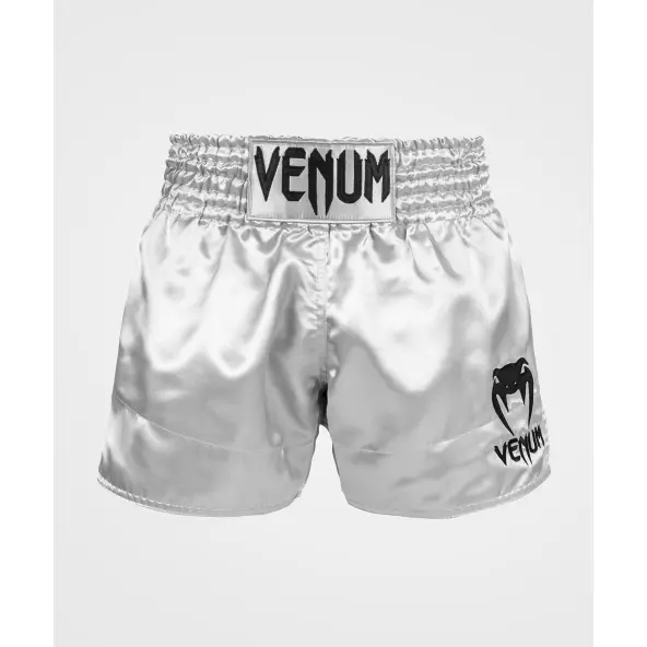 Short Boxeo Tailandés Venum Classic Plata/Negro