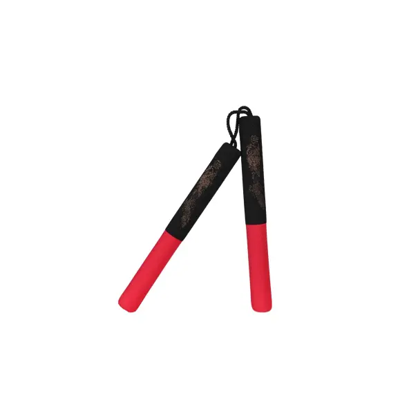 Nunchaku de Cuerda Espuma negro/rojo
