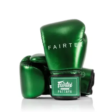 Guantes de boxeo de entrenamiento Fairtex Metallic 100% cuero