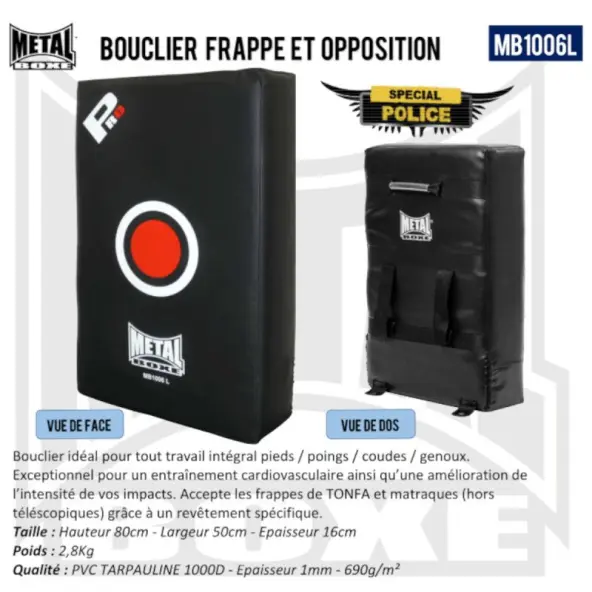 Escudo de Golpeo y Oposición Metal Boxe