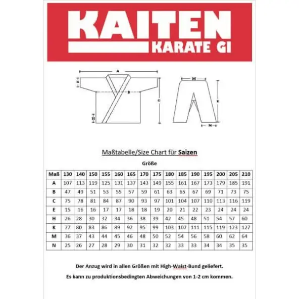 Kimono de Karate Kaiten Saizen Corte Kata WKF con logo bordado