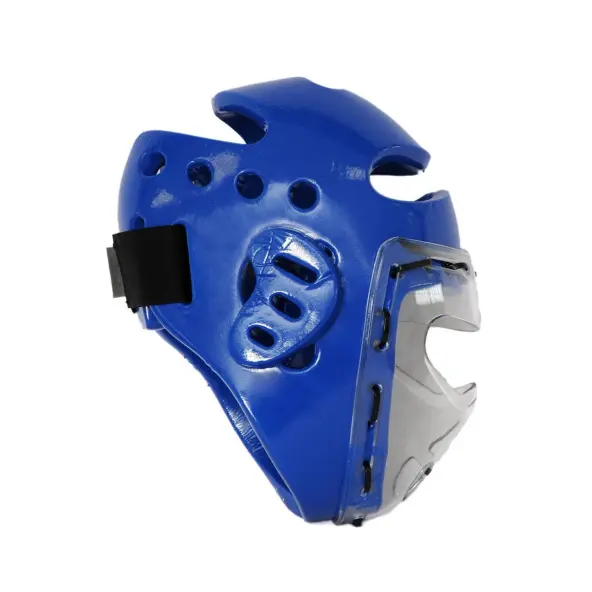 Casco Taekwondo Azul con visera