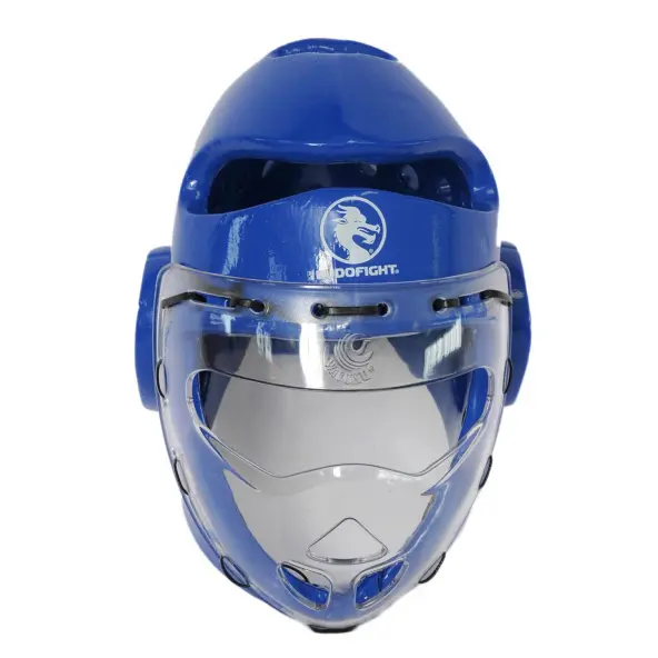 Casco Taekwondo Azul con visera
