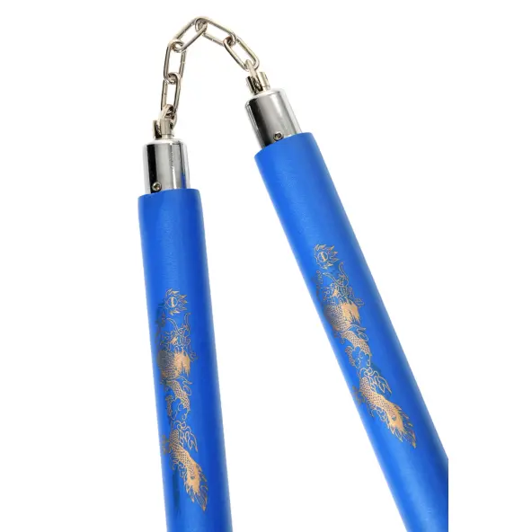 Nunchaku con Cadena de Espuma Azul