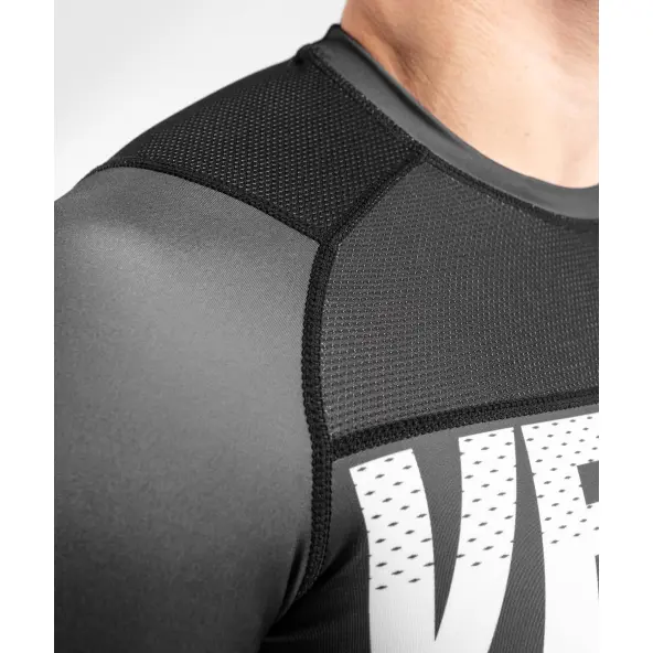 Rashguard Venum One FC Impact gris/amarillo mangas largas