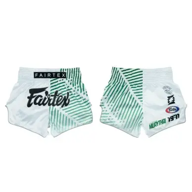 Short Boxe Thaï Fairtex Blanco/Verde 1923