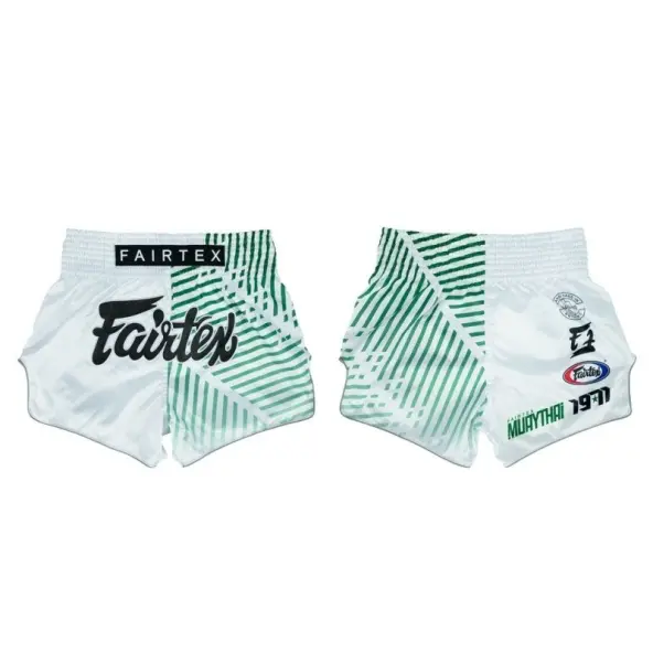 Short Boxe Thaï Fairtex Blanco/Verde 1923
