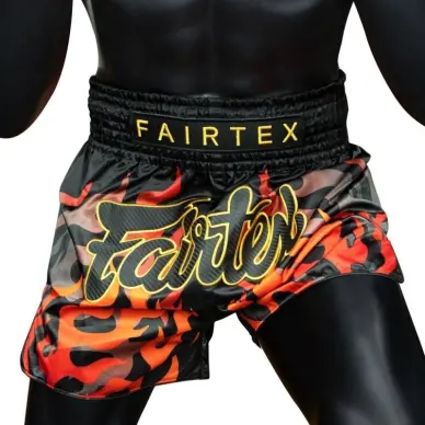 Short Boxeo Tailandés Fairtex Negro Flame 1921
