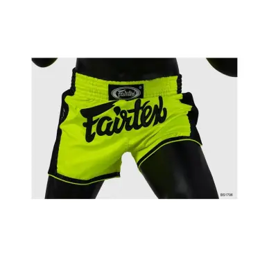 Short Boxeo Tailandés Fairtex Amarillo Flúor/Negro 1706