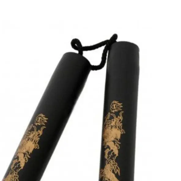Nunchaku de Cuerda Espuma negro/oro