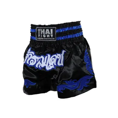 Short Boxeo Tailandés ThaiFight Negro/Azul - 3