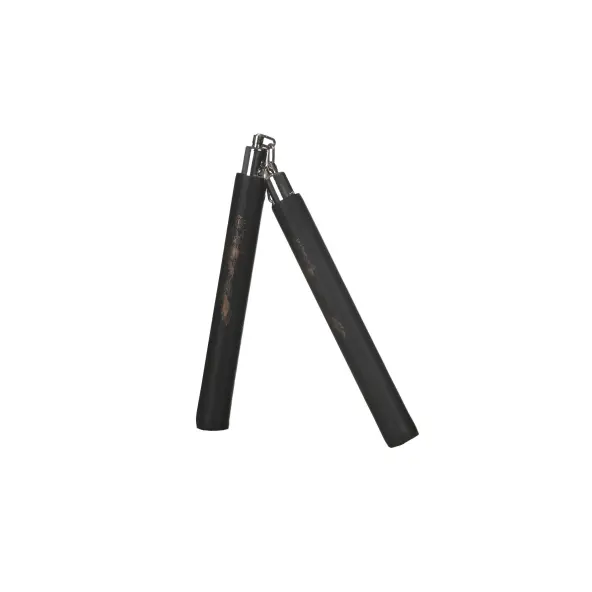 Nunchaku con Cadena de Madera Negro/Oro