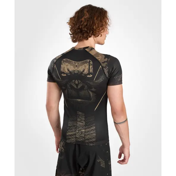 Rashguard de manga corta Venum Gorilla Jungle Negro/Arena