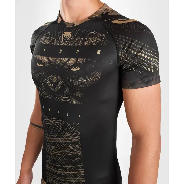 Rashguard de manga corta Venum Gorilla Jungle Negro/Arena