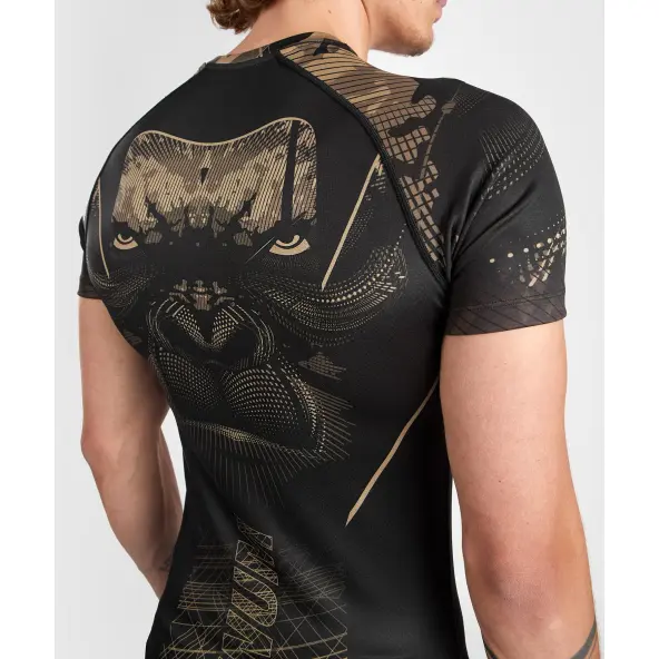 Rashguard de manga corta Venum Gorilla Jungle Negro/Arena