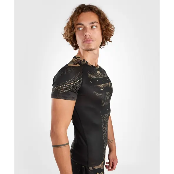 Rashguard de manga corta Venum Gorilla Jungle Negro/Arena
