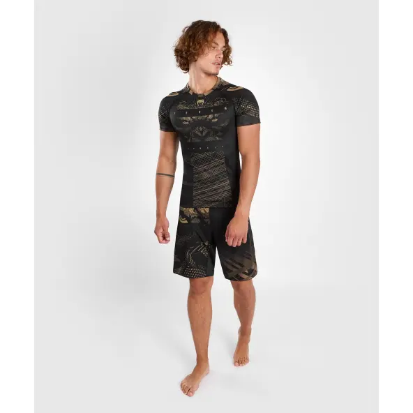 Rashguard de manga corta Venum Gorilla Jungle Negro/Arena