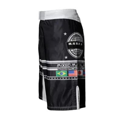 Fightshort MMA estampado en negro y blanco - 6