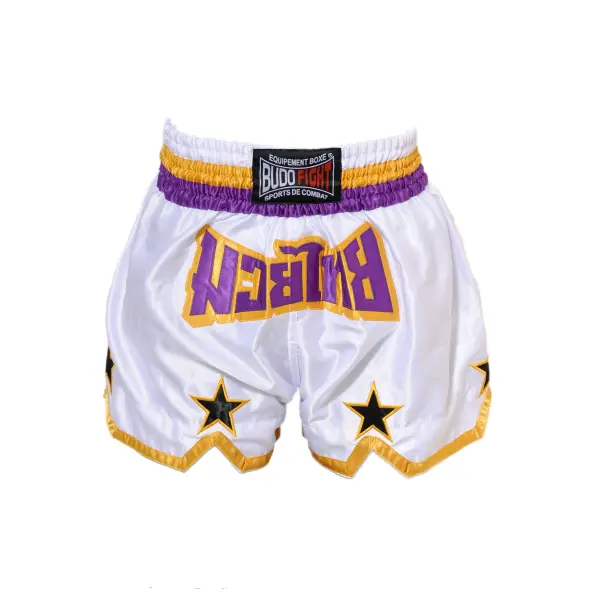 Short Boxeo Tailandés STAR Blanco/Violeta