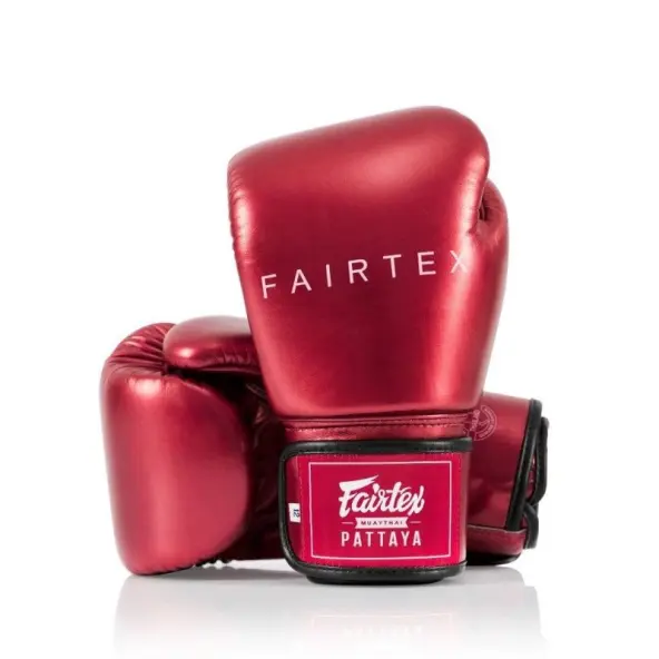 Guantes de boxeo de entrenamiento Fairtex Metallic 100% cuero