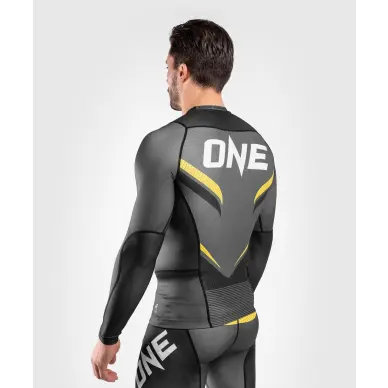 Rashguard Venum One FC Impact gris/amarillo mangas largas - 13